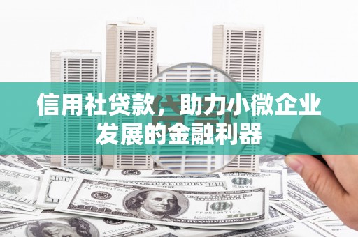 顺城信用社贷款，助力小微企业发展的金融利器