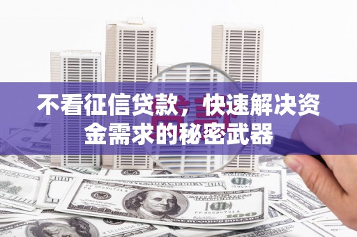 玛曲不看征信贷款，快速解决资金需求的秘密武器