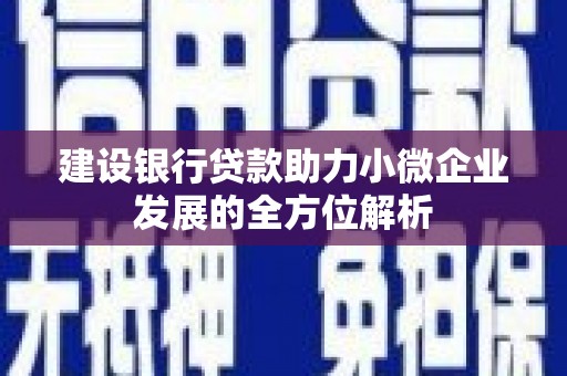 火炬建设银行贷款助力小微企业发展的全方位解析