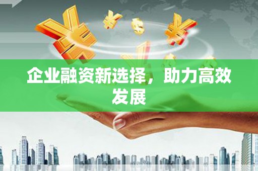 会宁企业融资新选择，助力高效发展